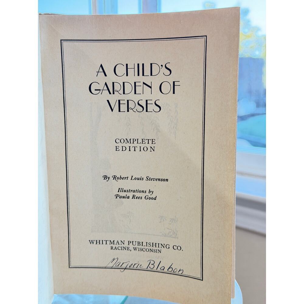 A Child’s Garden of Verses, Robert Louis Stevenson, Whitman Publishing Co., 1931
